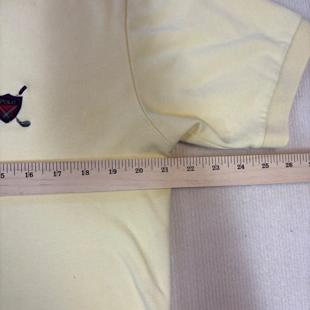 Polo Ralph Lauren‎ Mens Small Yellow Golf Crest Cotton Short Sleeve Polo Shirt
